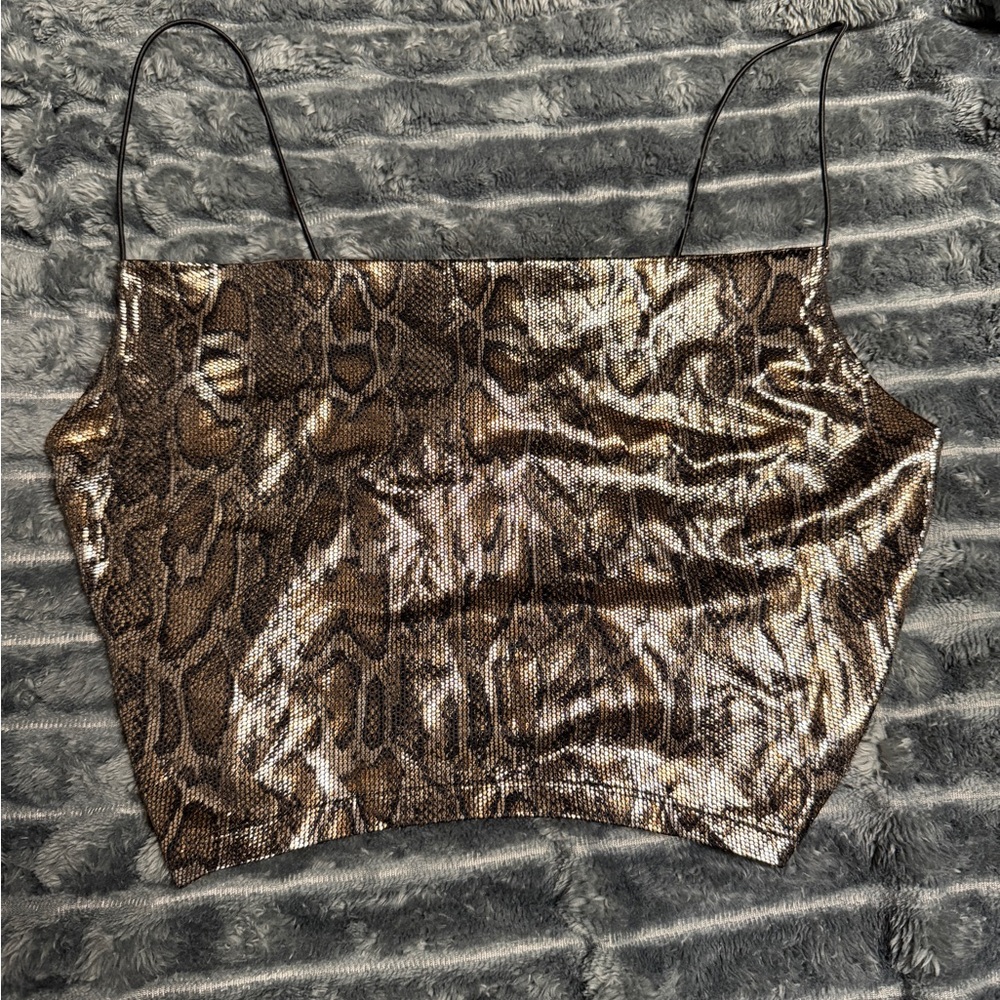 Brown Snake Print Reptile Top